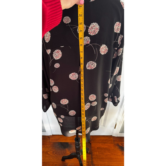 DANIEL RAINN Koda Blouse Size XXL Split Neck Black Floral 3/4 Sleeve Stichfix - Picture 10 of 10